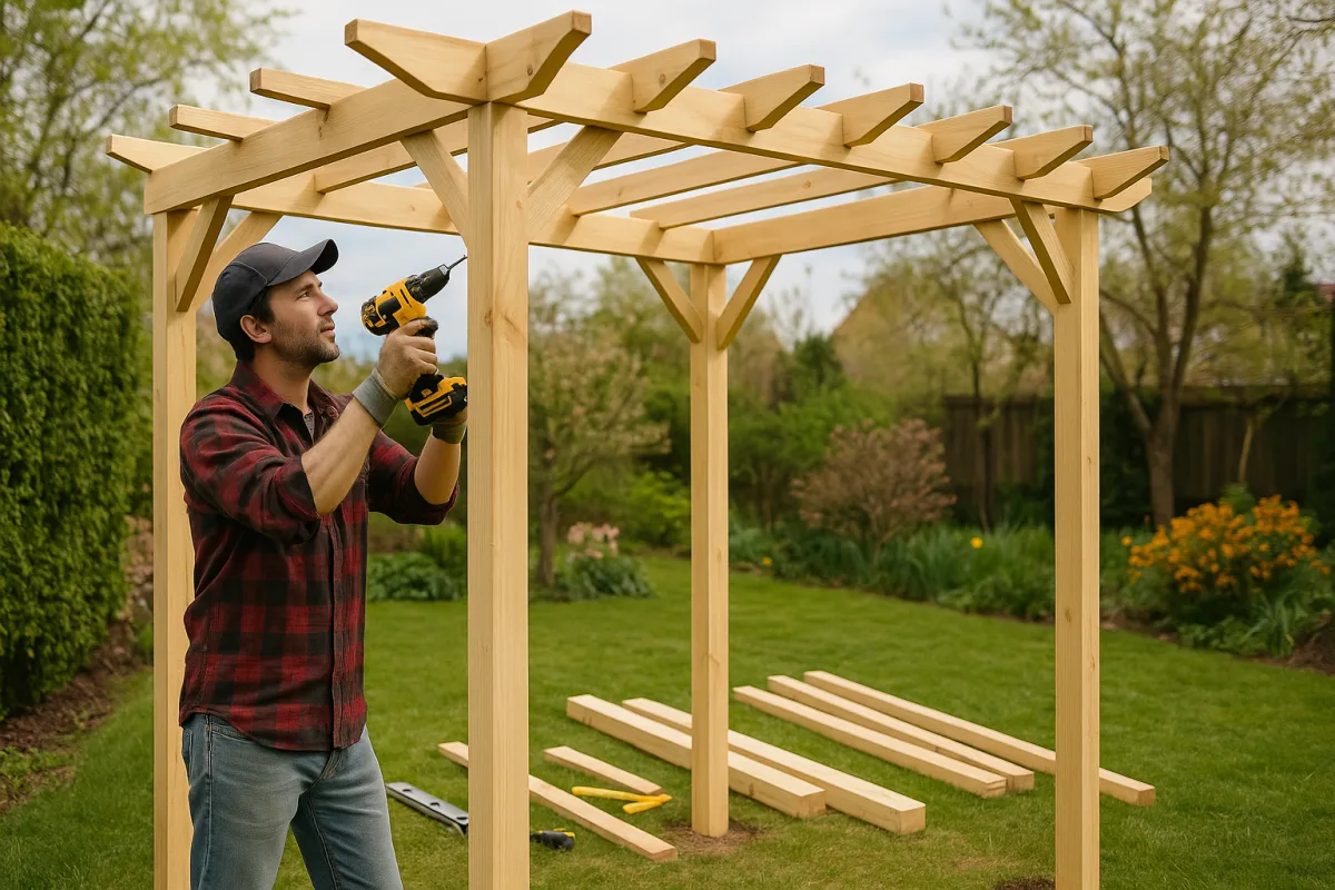 Come costruire una pergola in legno per il giardino? Idee e passaggi che semplificano il montaggio